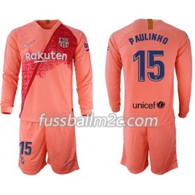 Fußballtrikots FC Barcelona Paulinho 15 Kinder Ausweich Trikotsatz 2018-2019 Langarm